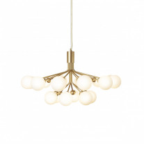 Nuura Apiales 18 Chandelier Brushed Brass/Opal White Glass