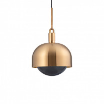 Buster + Punch Forked Shade + Globe Pendant Large Smoked Glass Brass Shade