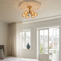 Nuura Apiales 6 Ceiling Light Brushed Brass/Gold Optic Glass