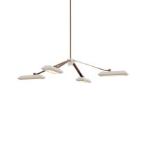 Bert Frank Rinato LED Chandelier 4 Antique Brass White