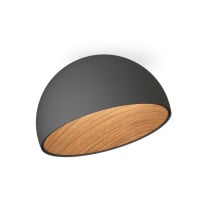 Vibia Duo Ceiling Dome Angled LED Light Large Graphite Walnut
