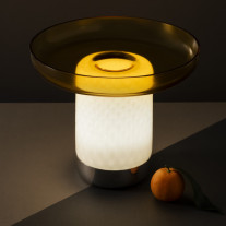 Artemide Bontà Portable LED Table Lamp Topaz Plate 