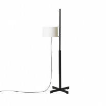 Santa & Cole TMM Floor Lamp White Shade with Black Oak Structure