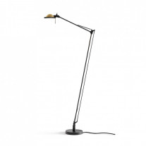 Luceplan Berenice Floor Lamp in Black with a Brass Diffuser