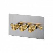 Buster and Punch 3G Dimmer Switch Steel/Brass