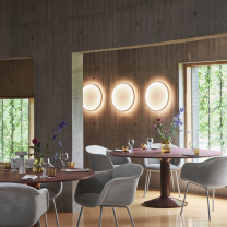 Muuto Calm LED Wall Light in Dining Space