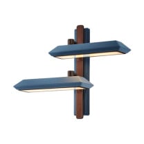 Bert Frank Rinato LED Double Wall Light Right Dark Bronze Blue