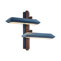 Bert Frank Rinato LED Double Wall Light Left Dark Bronze Blue