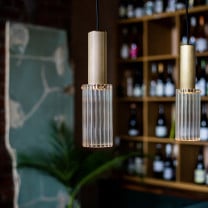 J. Adams Flume 80 Pendant Antique Brass in Bar