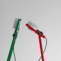 Artemide Sintesi Table Lamp Green and Red