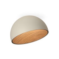 Vibia Duo Ceiling Dome Angled LED Light Large Cream Walnut