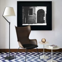 Dark Wood, Black with Leather Seat Kartell Smart Wood K/Wood Chair