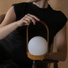 Golden Brown Audo Copenhagen Carrie Leather LED Portable Lamp