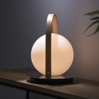 Pablo Bola Lantern LED Portable Table Lamp Tan Black