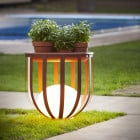 Estiluz Bols 4028 LED Outdoor Floor Lamp Oxide Red with Table Kit