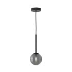 Astro Tacoma Pendant Matt Black Tacoma Ribbed Smoke