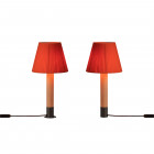 Santa & Cole Basica M1 Table Lamp Red-Amber Ribbon with Bronze Base