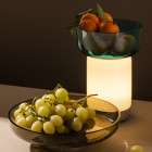 Artemide Bontà Portable LED Table Lamp Turquoise Bowl and Topaz Plate