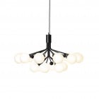 Nuura Apiales 18 Chandelier Satin Black/Opal White Glass