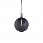 Buster + Punch Forked Glass Globe Pendant Large Smoked Glass Steel