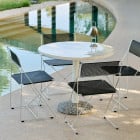 HAY Mousqueton Portable Lamp Stainless Steel at Poolside