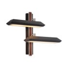 Bert Frank Rinato LED Double Wall Light Left Satin Nickel Black
