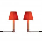 Santa & Cole Basica M1 Table Lamp Red-Amber Ribbon with Nickel Base