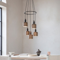 Bert Frank Riddle Cluster Pendant Light Lifestyle Table