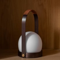 Bronzed Brass Audo Copenhagen Carrie Leather LED Portable Lamp