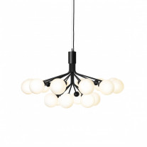 Nuura Apiales 18 Chandelier Satin Black/Opal White Glass