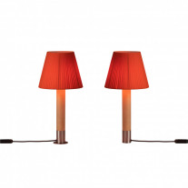 Santa & Cole Basica M1 Table Lamp Red-Amber Ribbon with Nickel Base