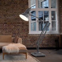Anglepoise Original 1227 Giant Floor Lamp Grey Beside Sofa