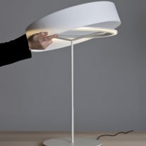 Santa & Cole Sin L Table Lamp White with White Aluminium Shade