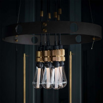 Brass Buster + Punch Hero Chandelier