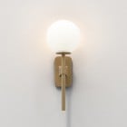 Astro Tacoma Single Wall Light Antique Brass Ribbed Glass Shade