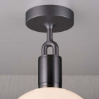 Close Up of Buster + Punch Forked Globe Ceiling Light Gun MetalFixture