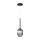 Astro Tacoma Pendant Matt Black Tacoma Tulip Ribbed Smoke