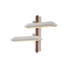 Bert Frank Rinato LED Double Wall Light Right Satin Nickel White