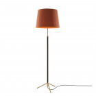 Santa & Cole Pie de Salon G1 Floor Lamp Terracotta Shade with Polished Brass Structure