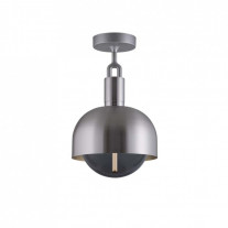Buster + Punch Forked Globe & Shade Ceiling Light (Medium - Steel Smoked)