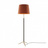 Santa & Cole Pie de Salon G1 Floor Lamp Terracotta Shade with Polished Brass Structure