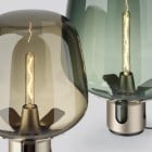 Lodes Flar Floor/Table Lamp Champagne Base/Honey Shade and Champagne Base/Turquoise Shade