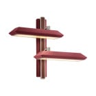 Bert Frank Rinato LED Double Wall Light Left Satin Nickel Red