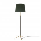Santa & Cole Pie de Salon G1 Floor Lamp Green Shade with Polished Brass Structure
