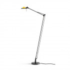 Luceplan Berenice Floor Lamp in Black with a Yellow Diffuser