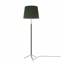 Santa & Cole Pie de Salon G1 Floor Lamp Green Shade with Polished Brass Structure