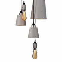 Buster + Punch Hooked 6.0 Mix Chandelier - Stone & Steel with Gold Bulb