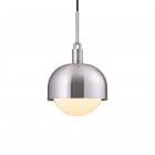 Buster + Punch Forked Shade + Globe Pendant Large Opal Glass Steel Shade