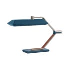 Bert Frank Rinato LED Table Lamp Satin Nickel Blue