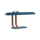 Bert Frank Rinato LED Table Lamp Satin Nickel Blue